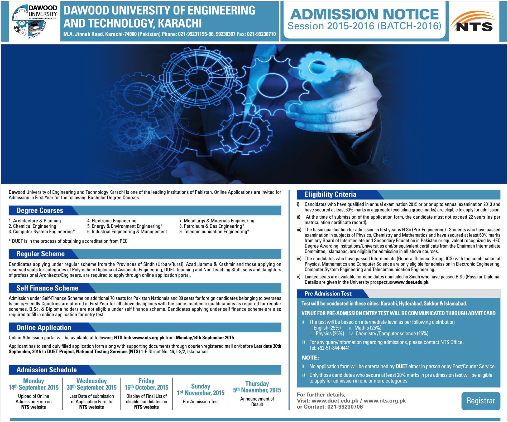 dawood-university-of-engineering-and-technology-karachi-duet-pre-admission-test-by-nts
