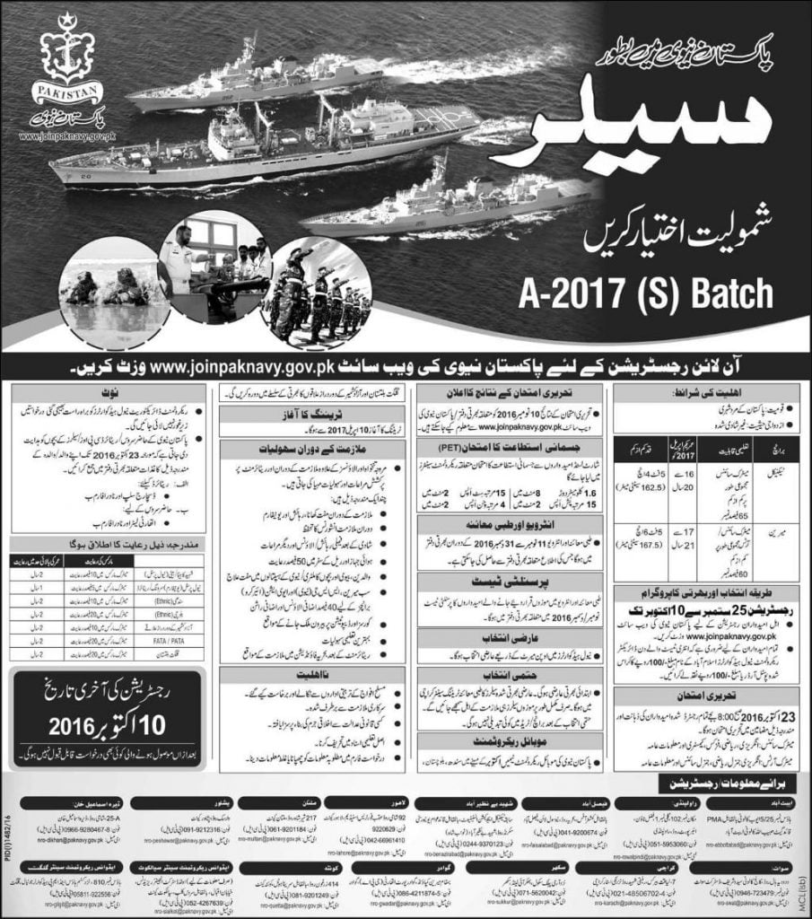 Pakistan Navy Jobs 2017