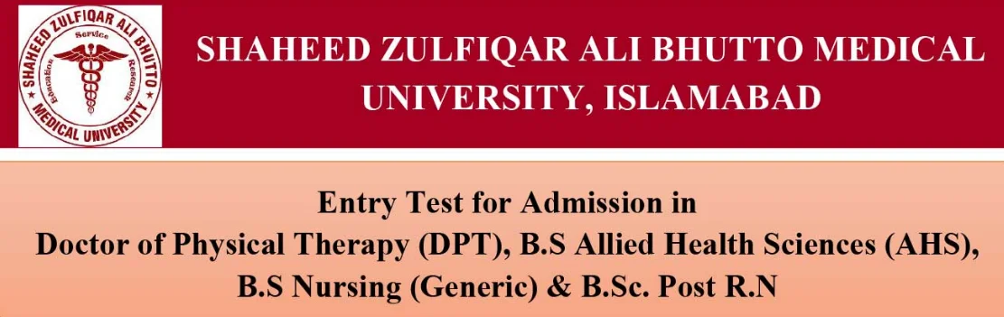 SZABMU Entry Test Syllabus Past Papers for BS Nursing AHS DPT