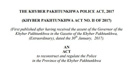 KP Police Act 2017 MCQS with Answers pdf