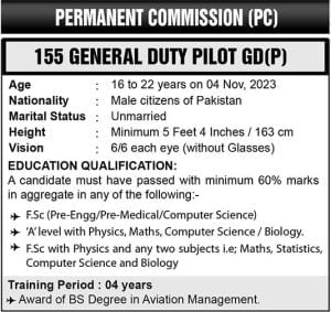PAF DG Pilot Eligibility Selection Procedure