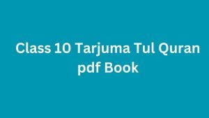 Class 10 Tarjuma Tul Quran pdf Book