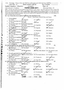 English Class 11th Past Papers Solved MCQ Notes pdf