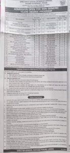 BS Nursing Admission College Nursing DHQ Hospitals Punjab