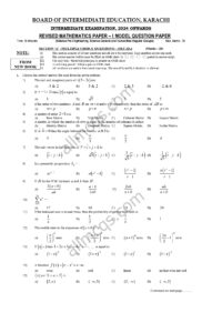 Sindh Board Karachi Model Papers 2024 pdf download