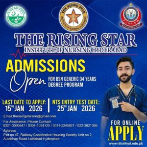 The Rising Star Institute of Nursing Hyderabad Syllabus MCQS Past Papers pdf